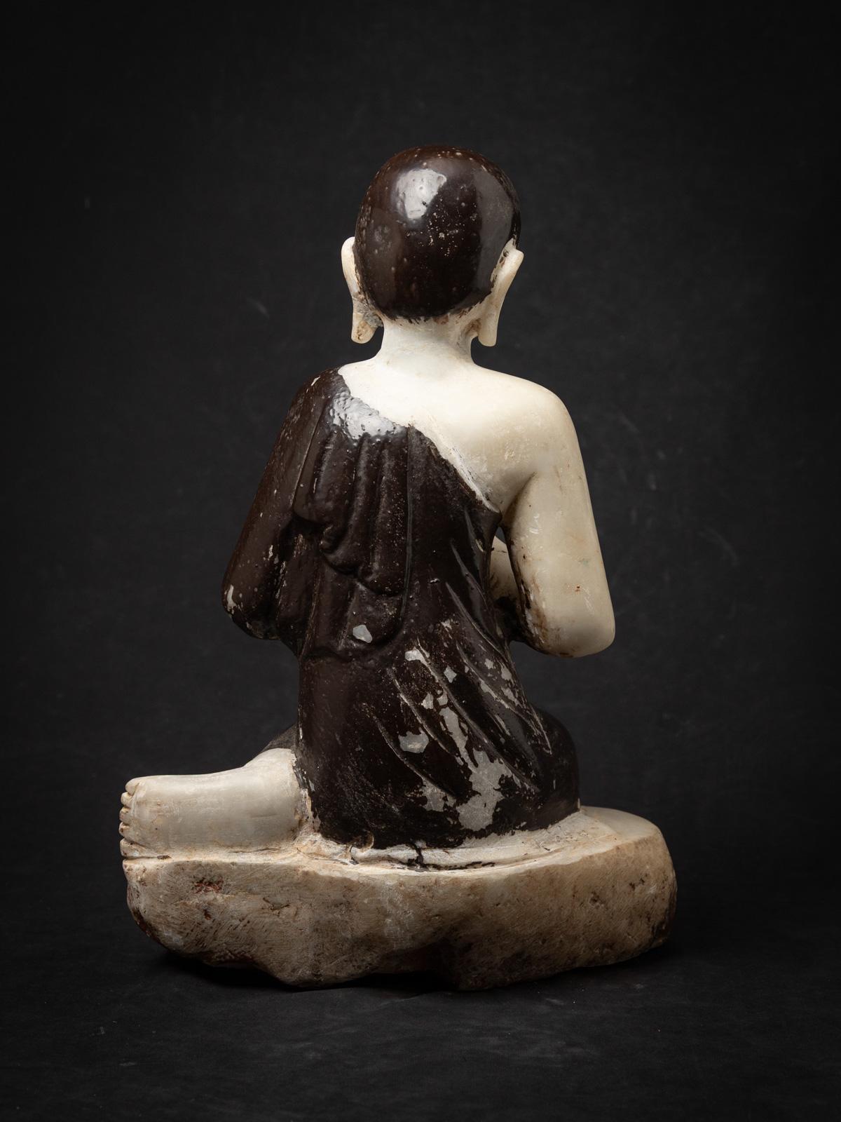 19th century Antique Burmese marble monk statue from Burma For Sale at ...