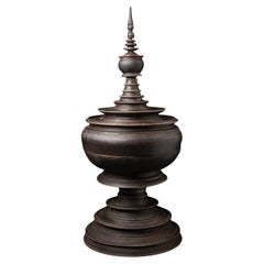Antico vaso d'offerta birmano del XIX secolo