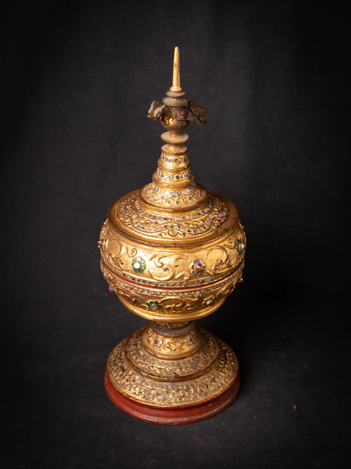 19th Century Antique Burmese offering vessel with Hintha bird  OriginalBuddhas 8