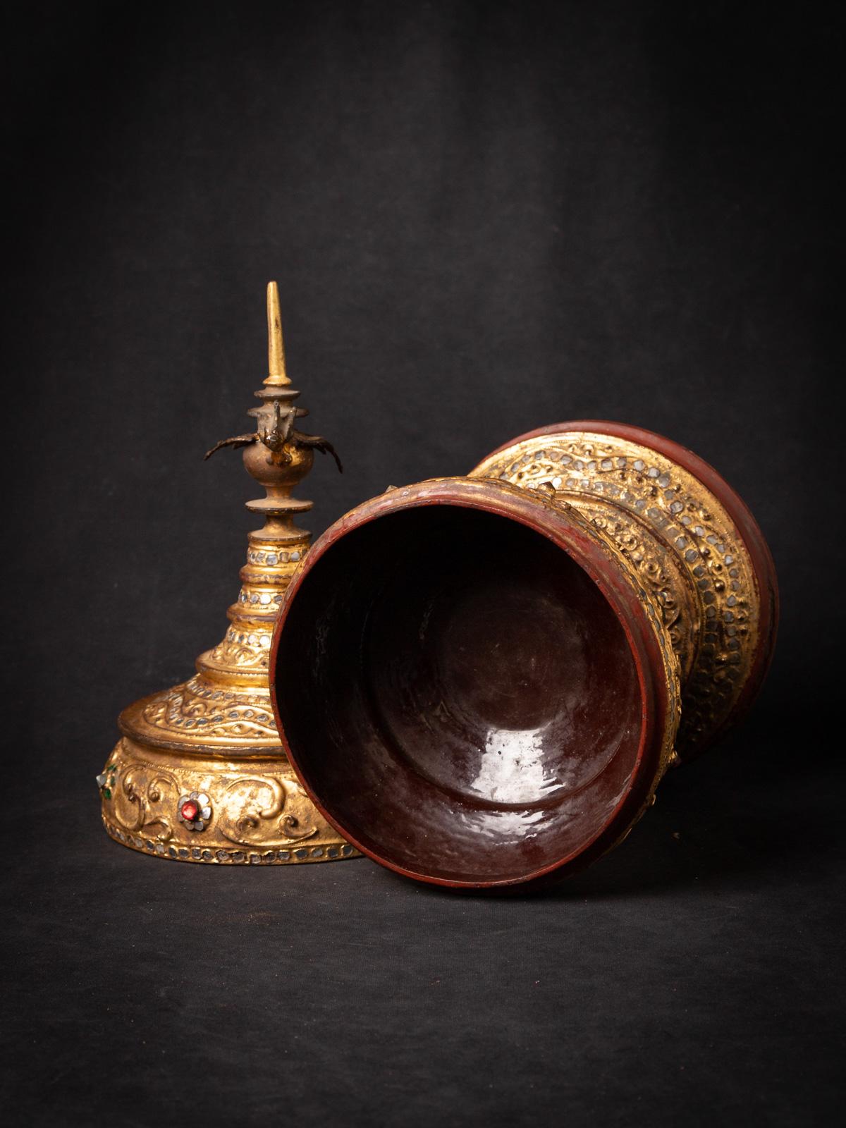 19th Century Antique Burmese offering vessel with Hintha bird  OriginalBuddhas 10