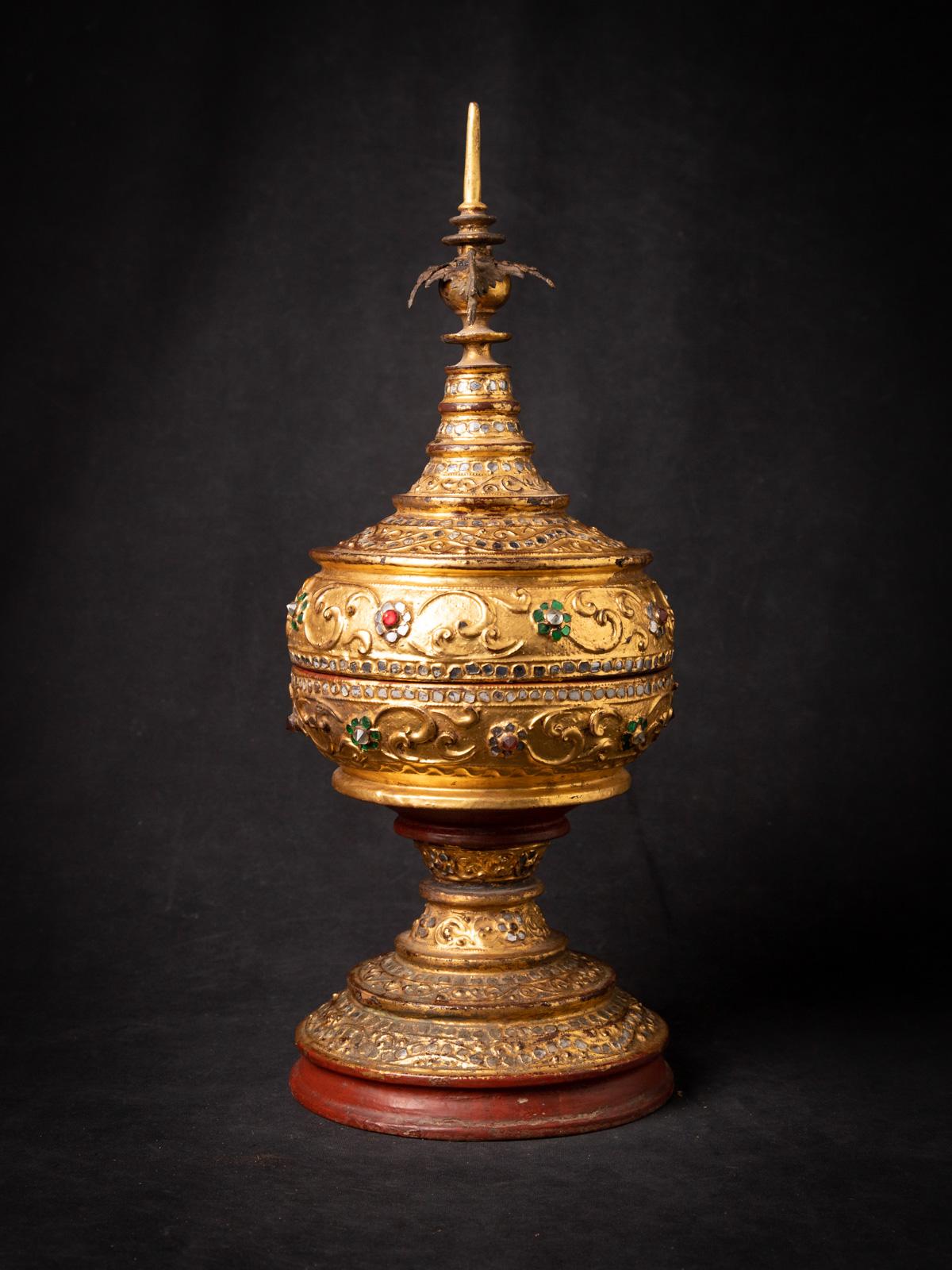 19th Century Antique Burmese offering vessel with Hintha bird  OriginalBuddhas 13