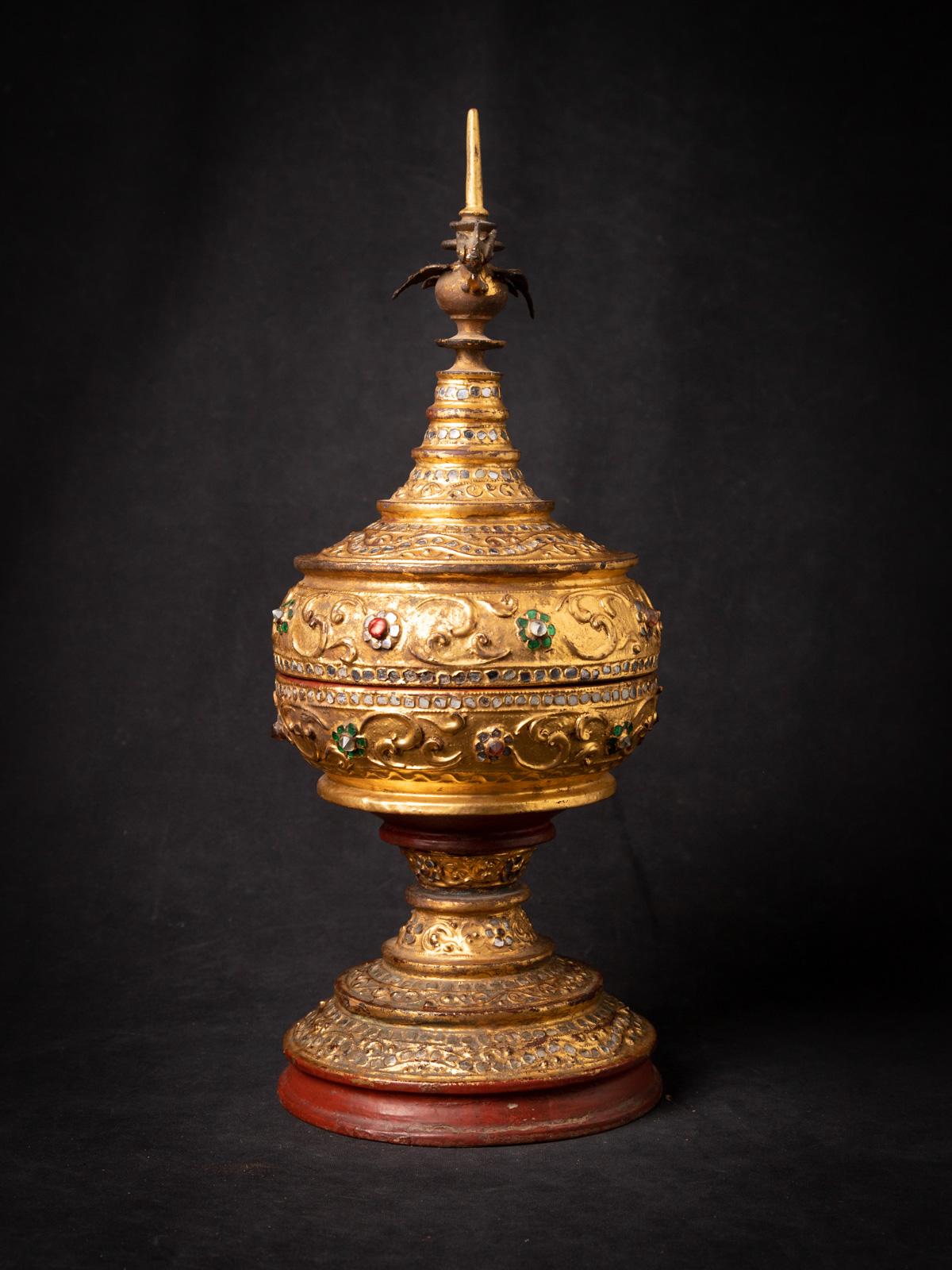 19th Century Antique Burmese offering vessel with Hintha bird  OriginalBuddhas 14