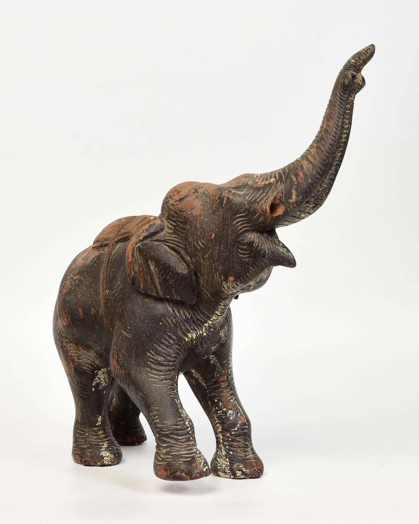 19th Century, Antique Burmese Wooden Animal Elephant For Sale 7