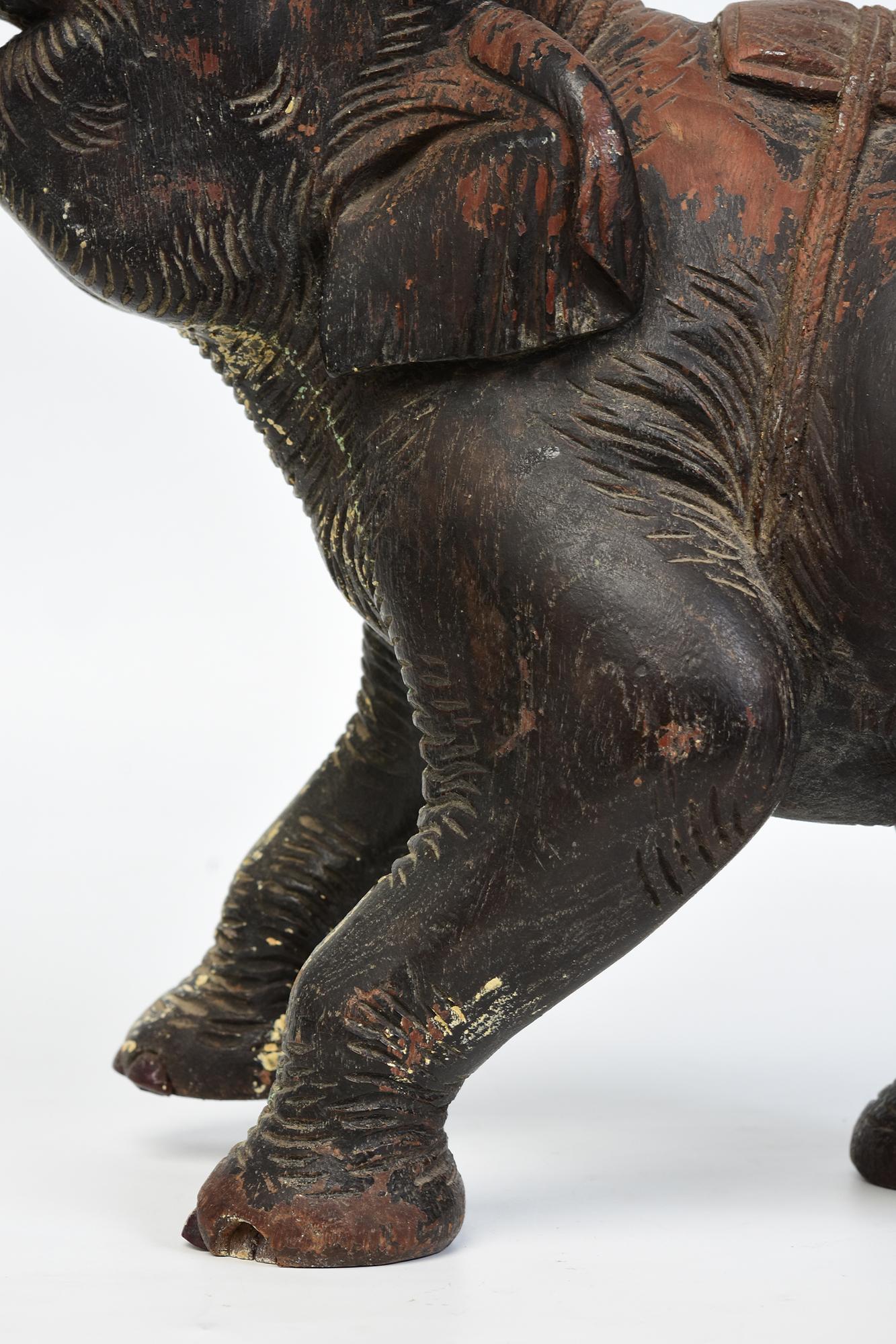 19th Century, Antique Burmese Wooden Animal Elephant For Sale 1