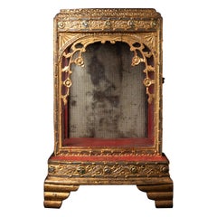 19th century Antique Burmese wooden Buddha temple from Burma
