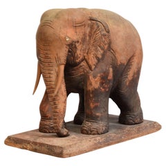 19th Century, Antique Burmese Wooden Elephant