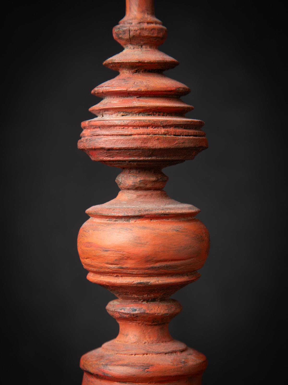 19th century Antique Burmese wooden offering vessel from Burma For Sale 5