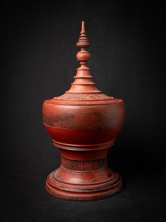 19th century Antique Burmese wooden offering vessel from Burma