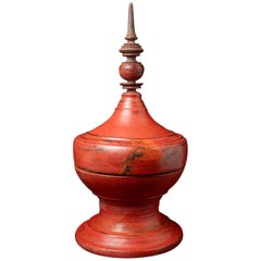 19th century Antique Burmese wooden offering vessel from Burma