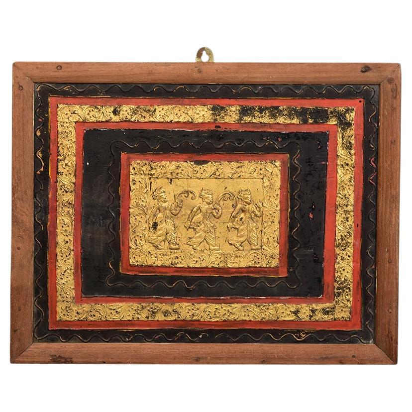 19th Century, Mandalay, Antique Burmese Wood Carving Panel