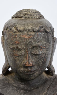 Siglo XIX, Antiguo Buda sentado de madera birmano