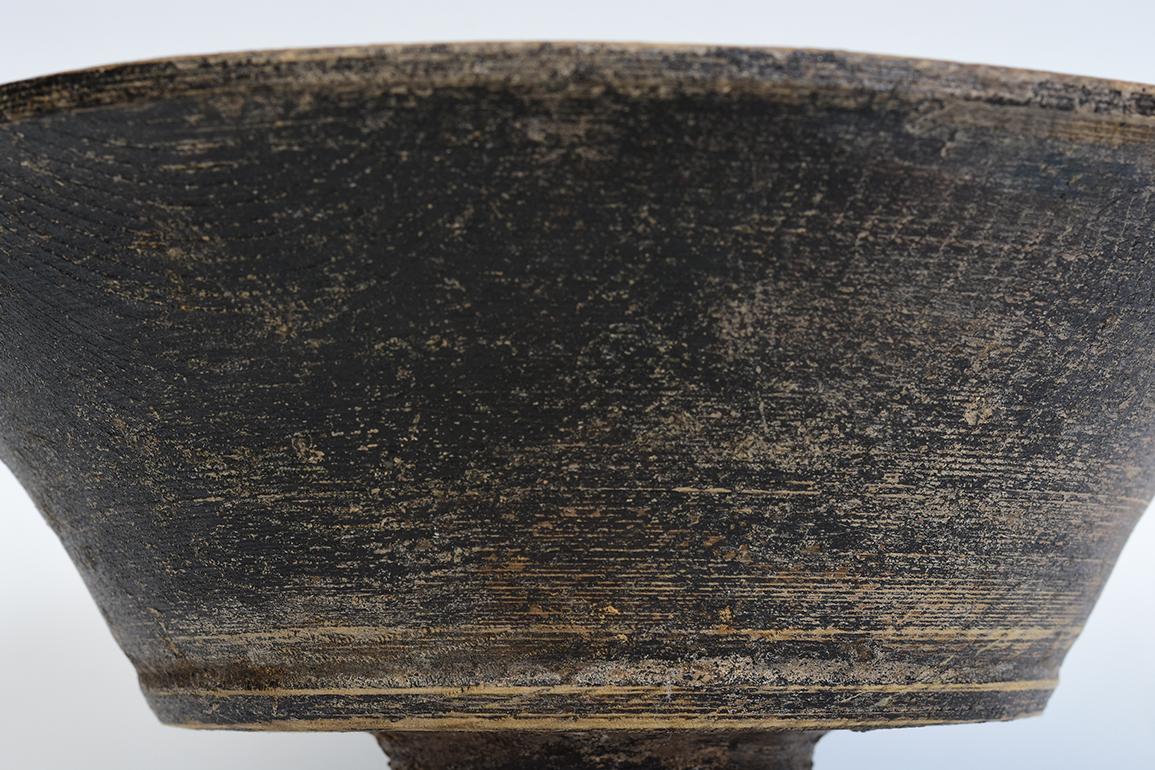 Hand-Carved 19th Century, Antique Burmese Wooden Stem Tray For Sale