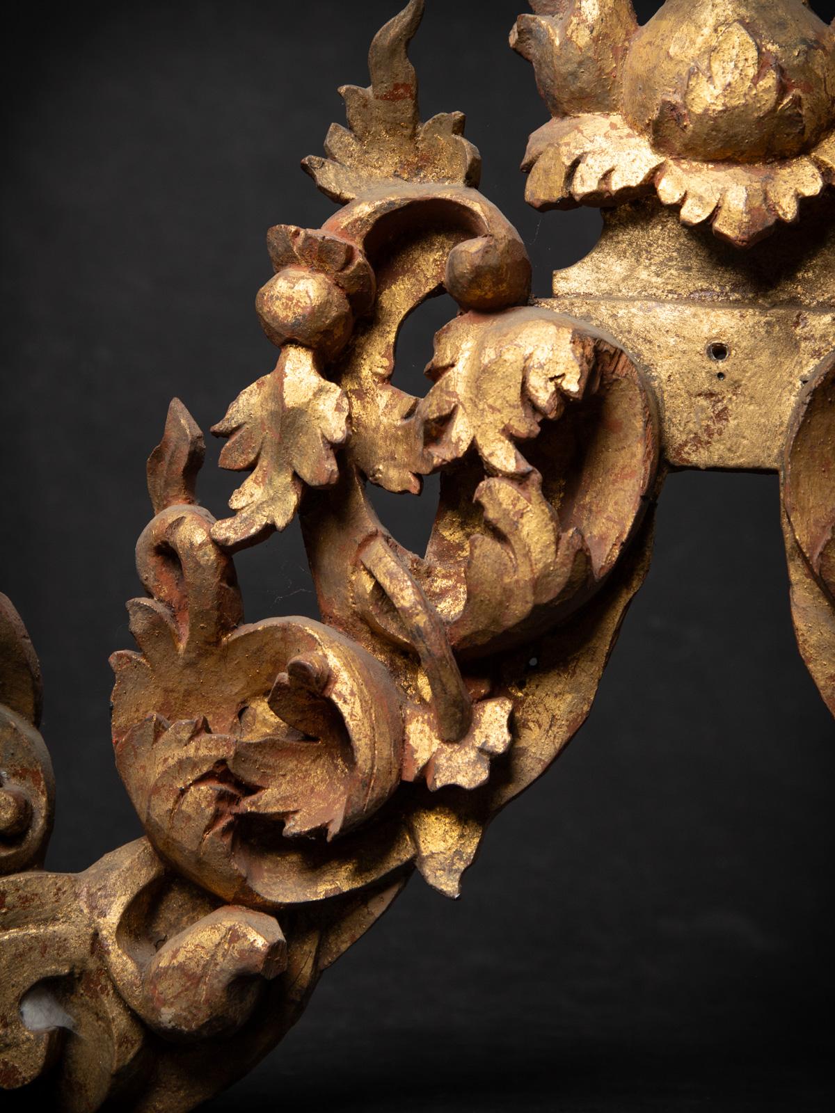 Antico pannello di legno del tempio birmano del XIX secolo in vendita 6