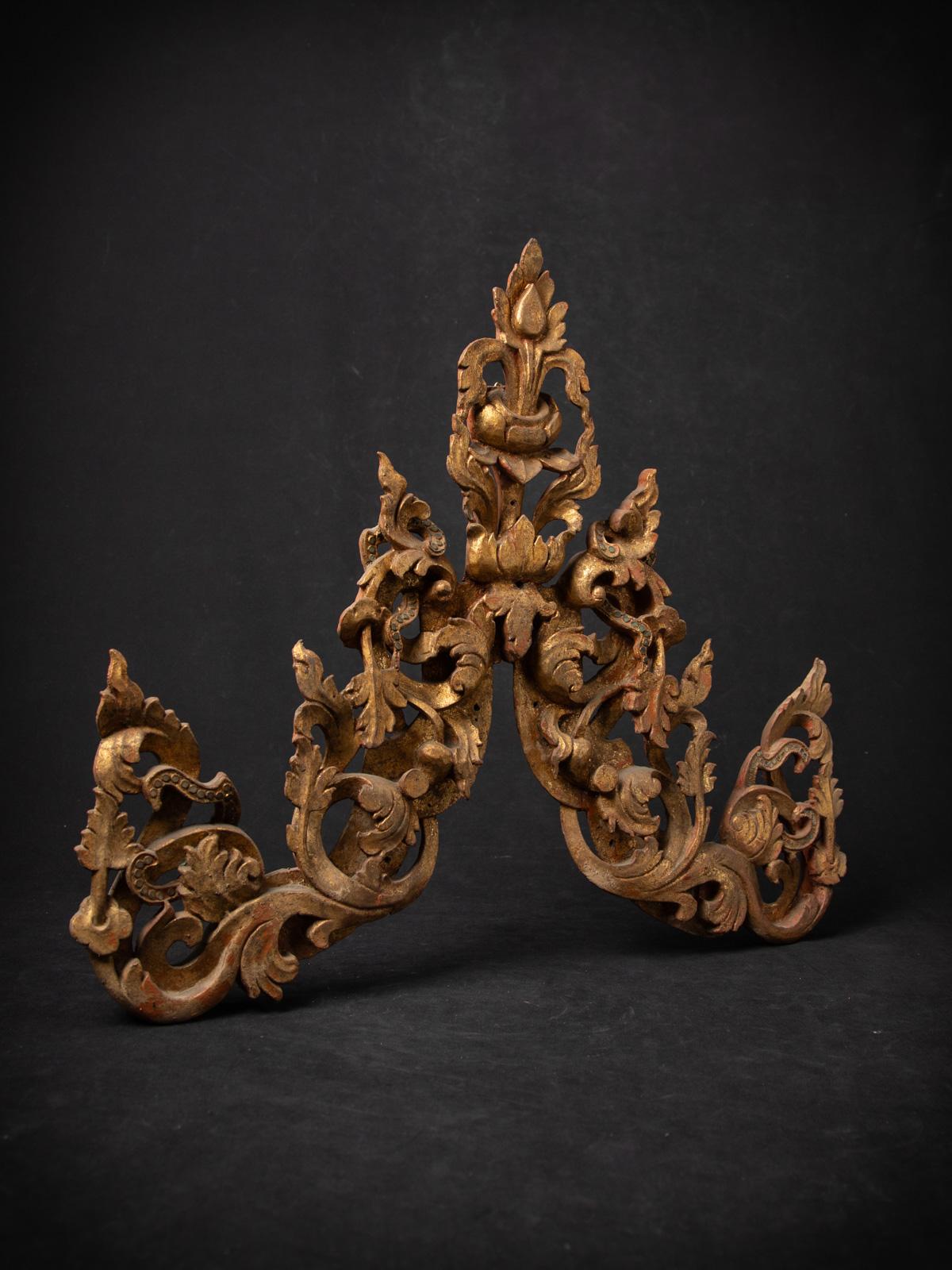 Antiguo panel de madera birmano del siglo XIX procedente de Birmania 7