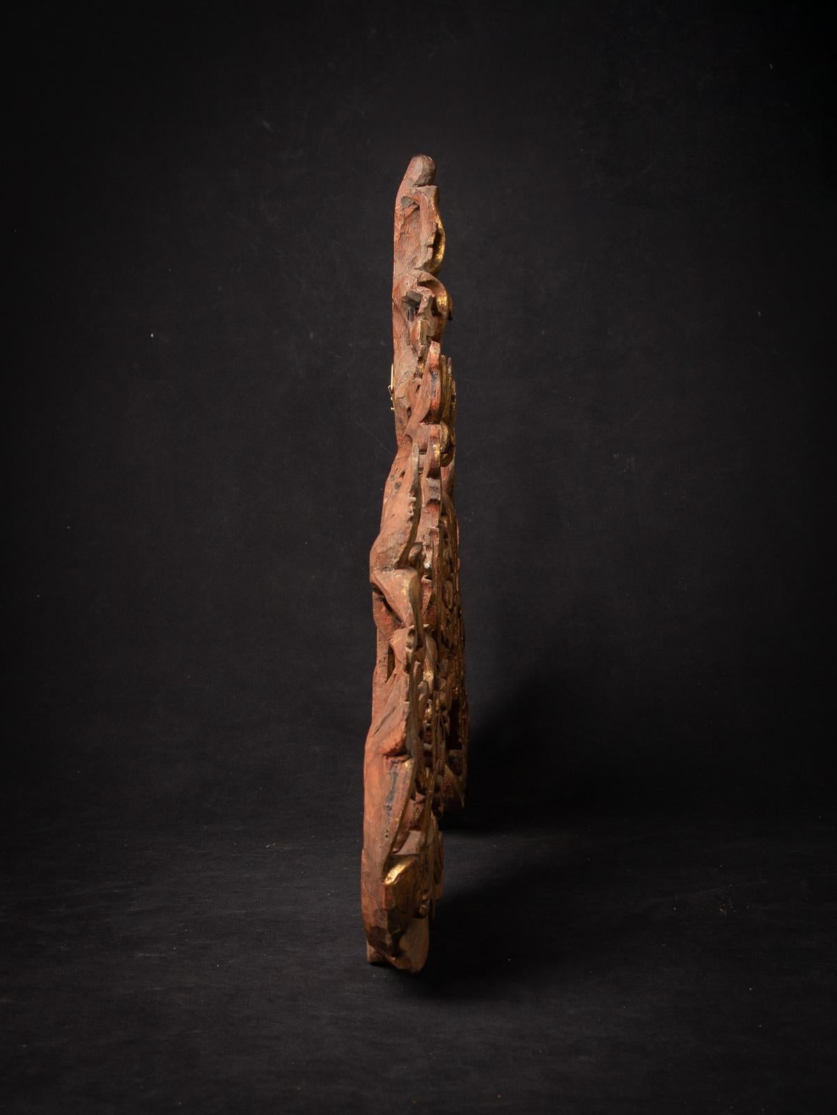 Antico pannello di legno del tempio birmano del XIX secolo in vendita 8