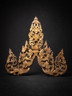 19th century Antique Burmese wooden temple panel from Burma