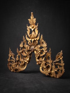 19th century Antique Burmese wooden Temple panel from Burma
