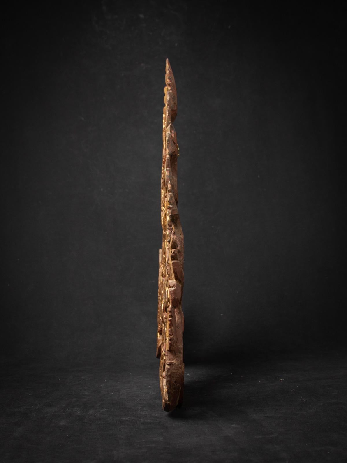 Panneau de temple birman ancien du 19ème siècle en bois de Birmanie Bon état - En vente à DEVENTER, NL