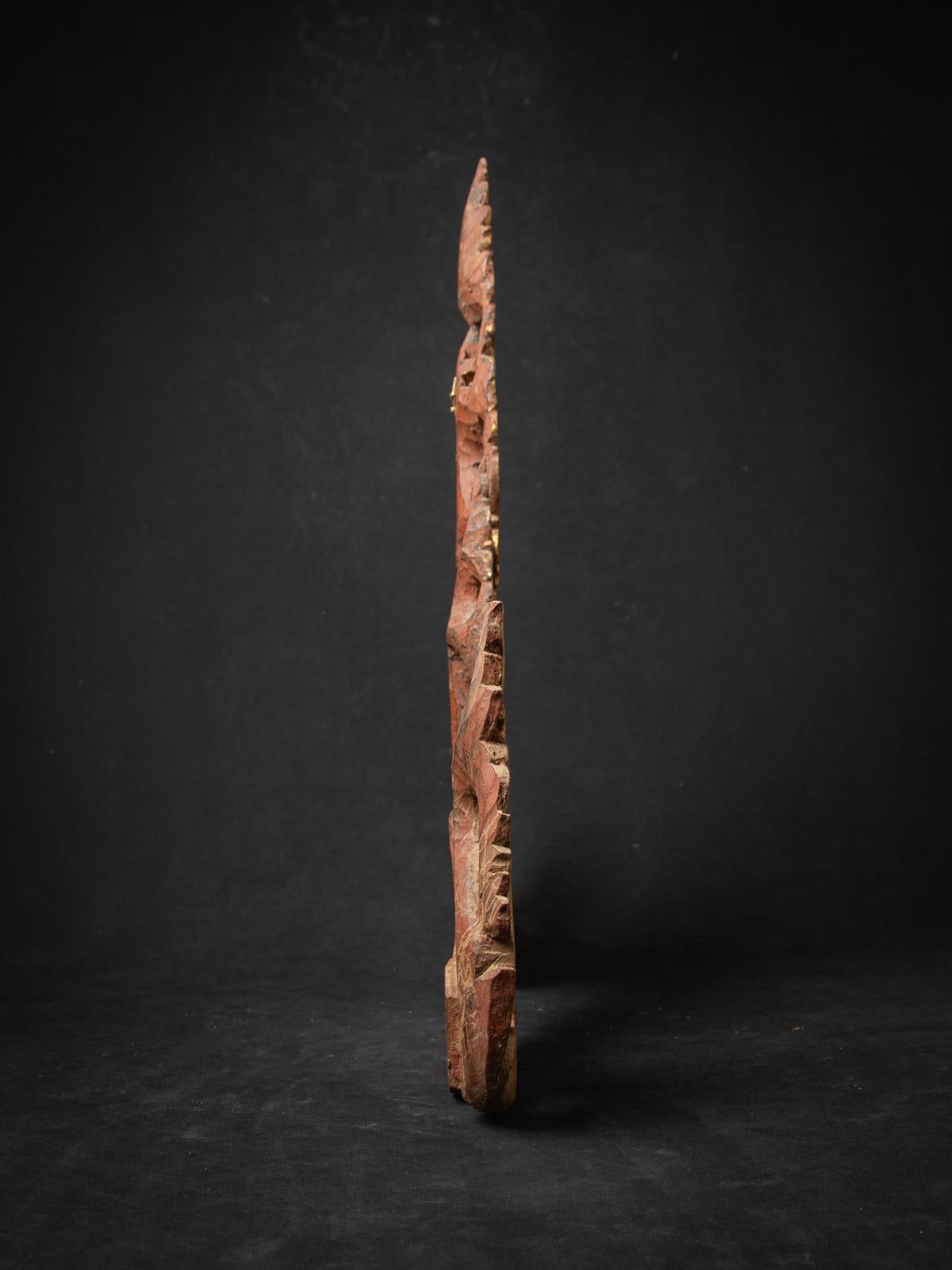 Bois Panneau de temple birman ancien du 19ème siècle en bois de Birmanie en vente