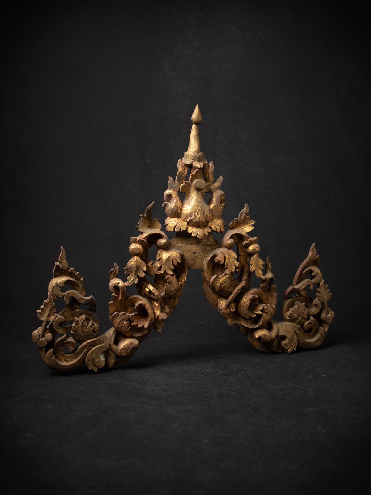 Antico pannello di legno del tempio birmano del XIX secolo in vendita 2