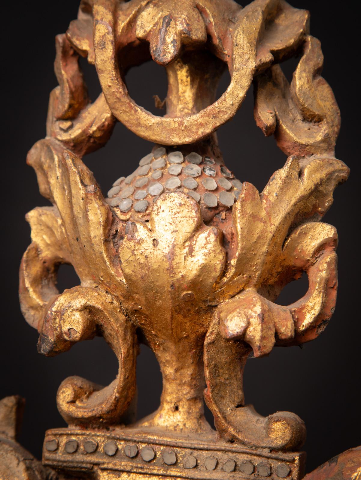 Antico pannello di legno del tempio birmano del XIX secolo in vendita 3