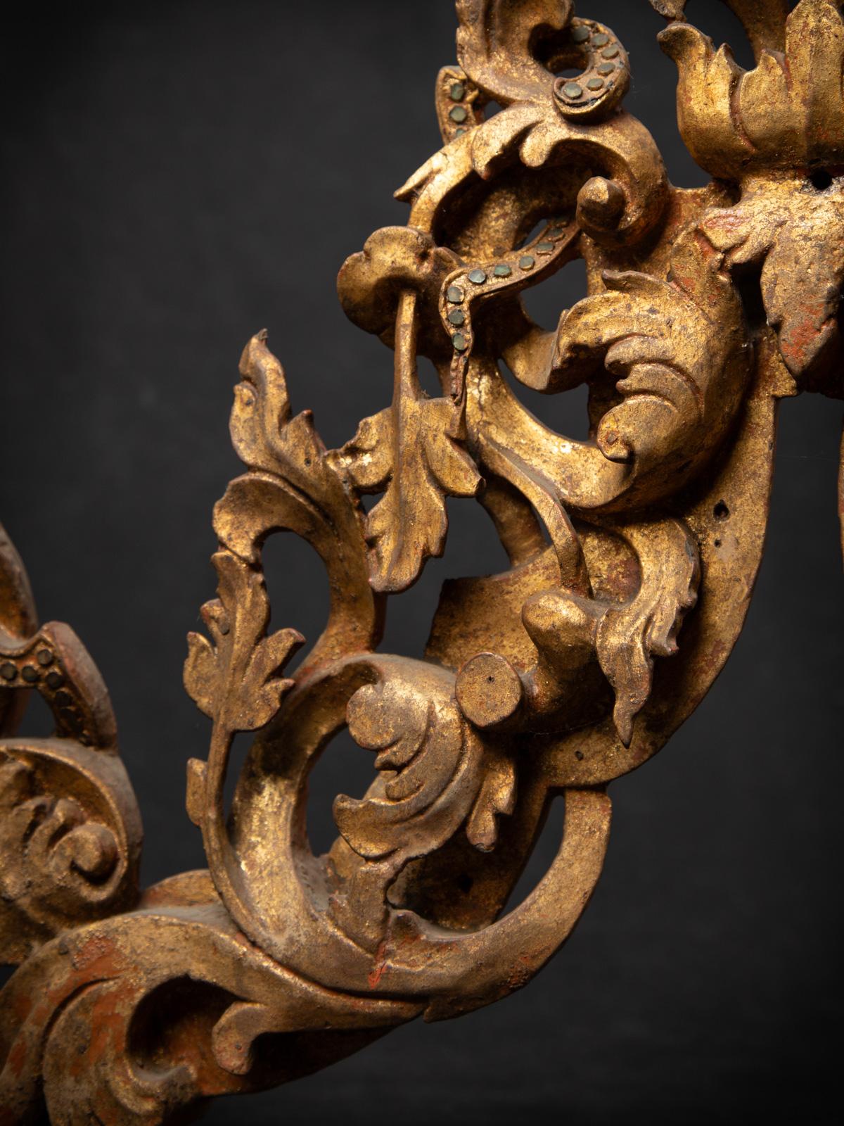 Antiguo panel de madera birmano del siglo XIX procedente de Birmania 3