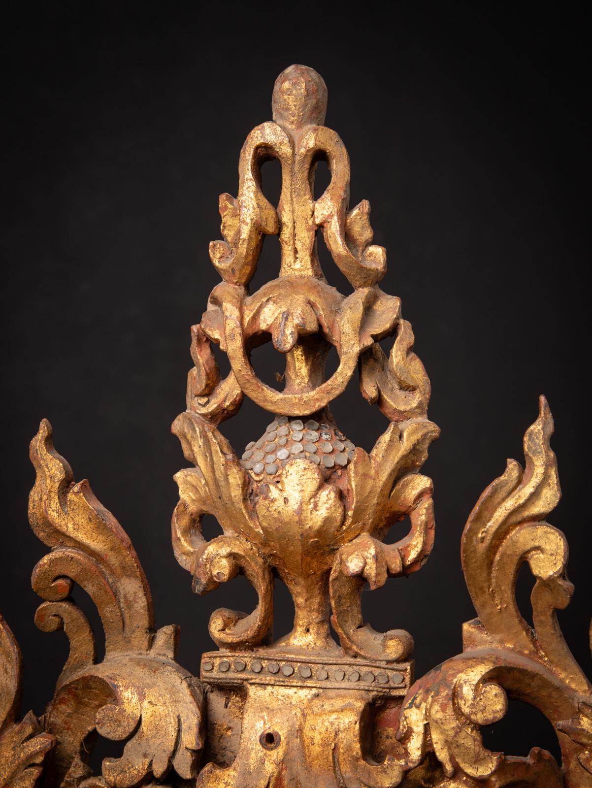 Antico pannello di legno del tempio birmano del XIX secolo in vendita 4
