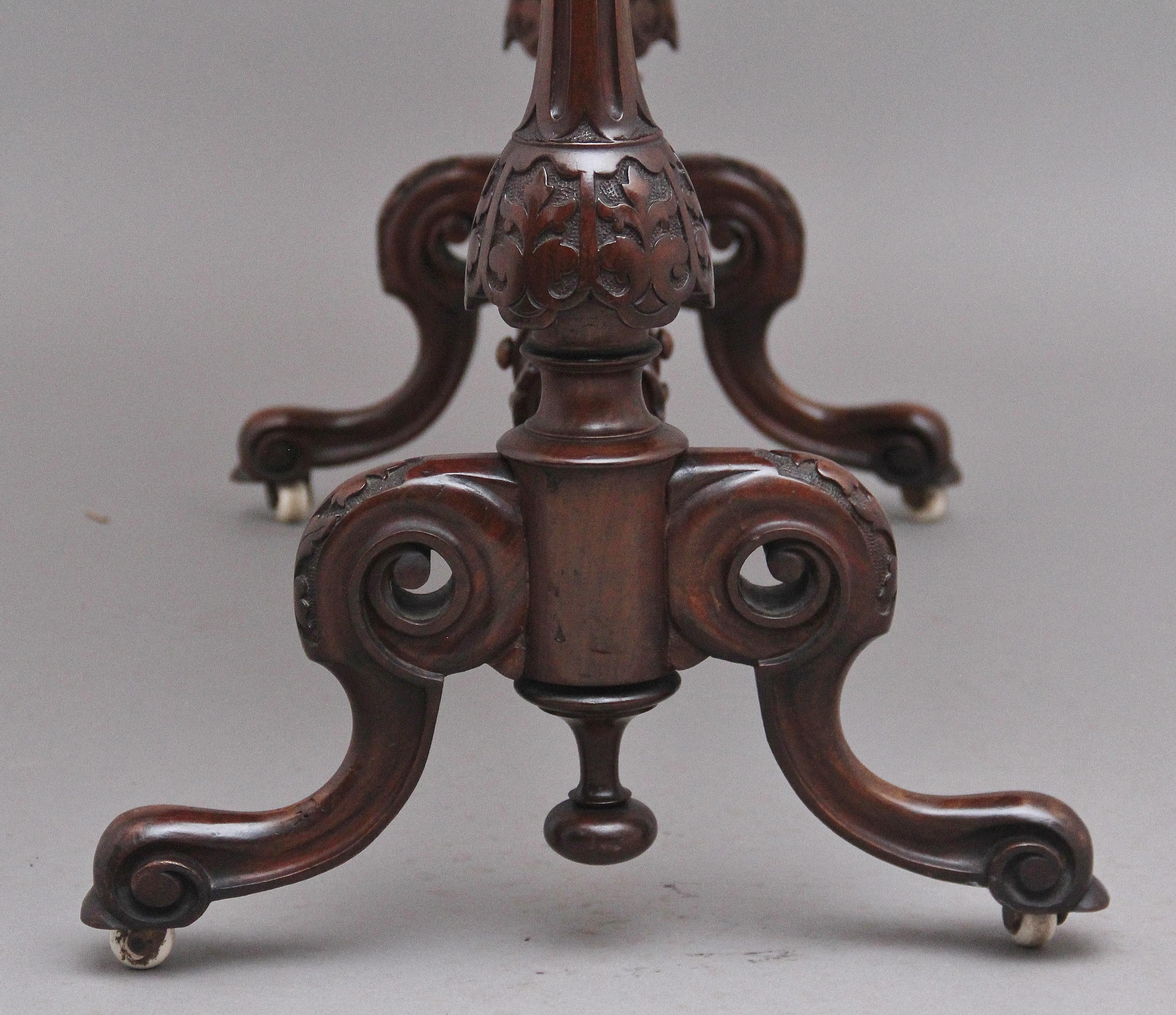 19th Century Antique Burr Walnut Card Table For Sale 5