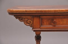 19th Century antique burr walnut library table