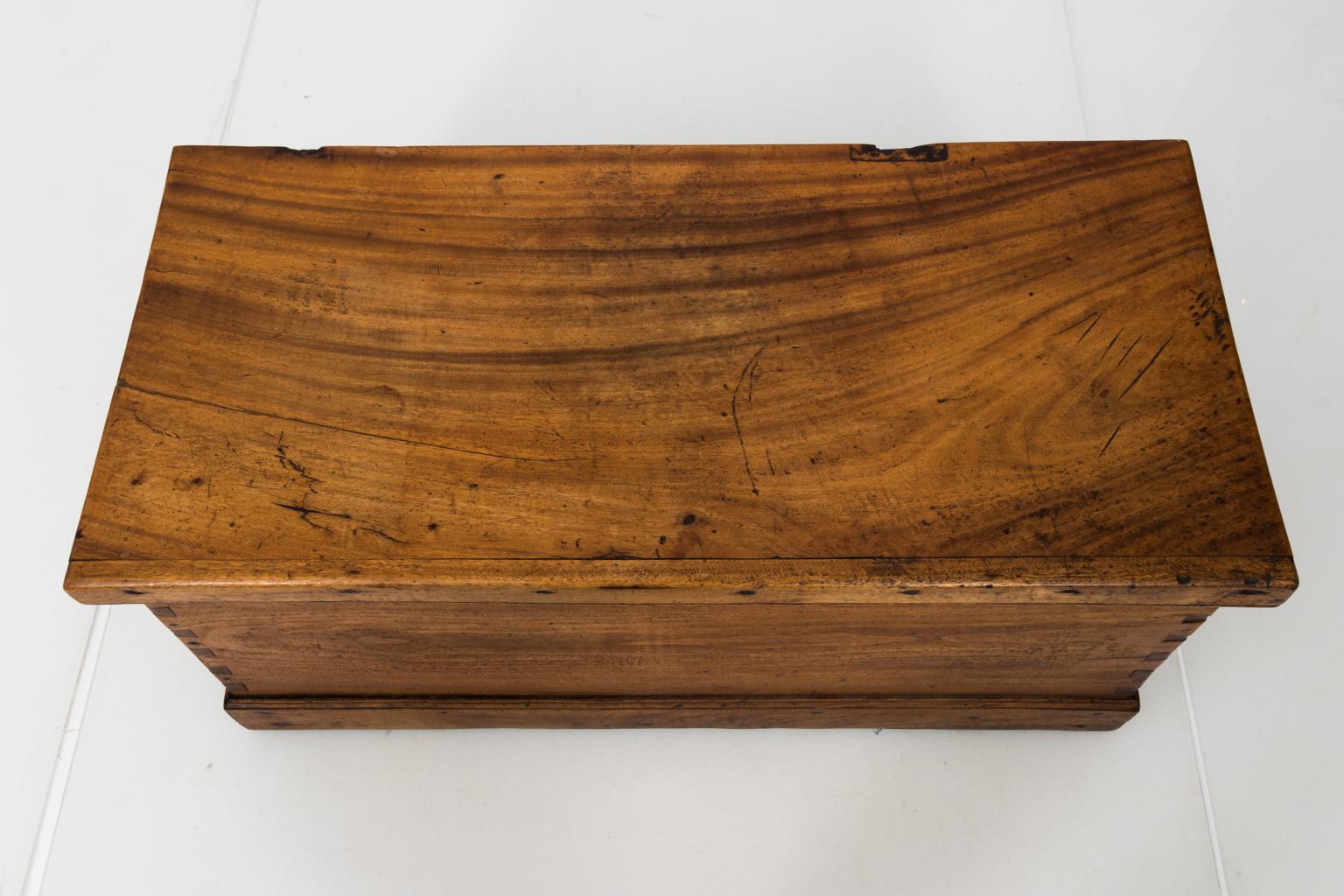 19th Century Antique Camphorwood Canted Sea Chest 8
