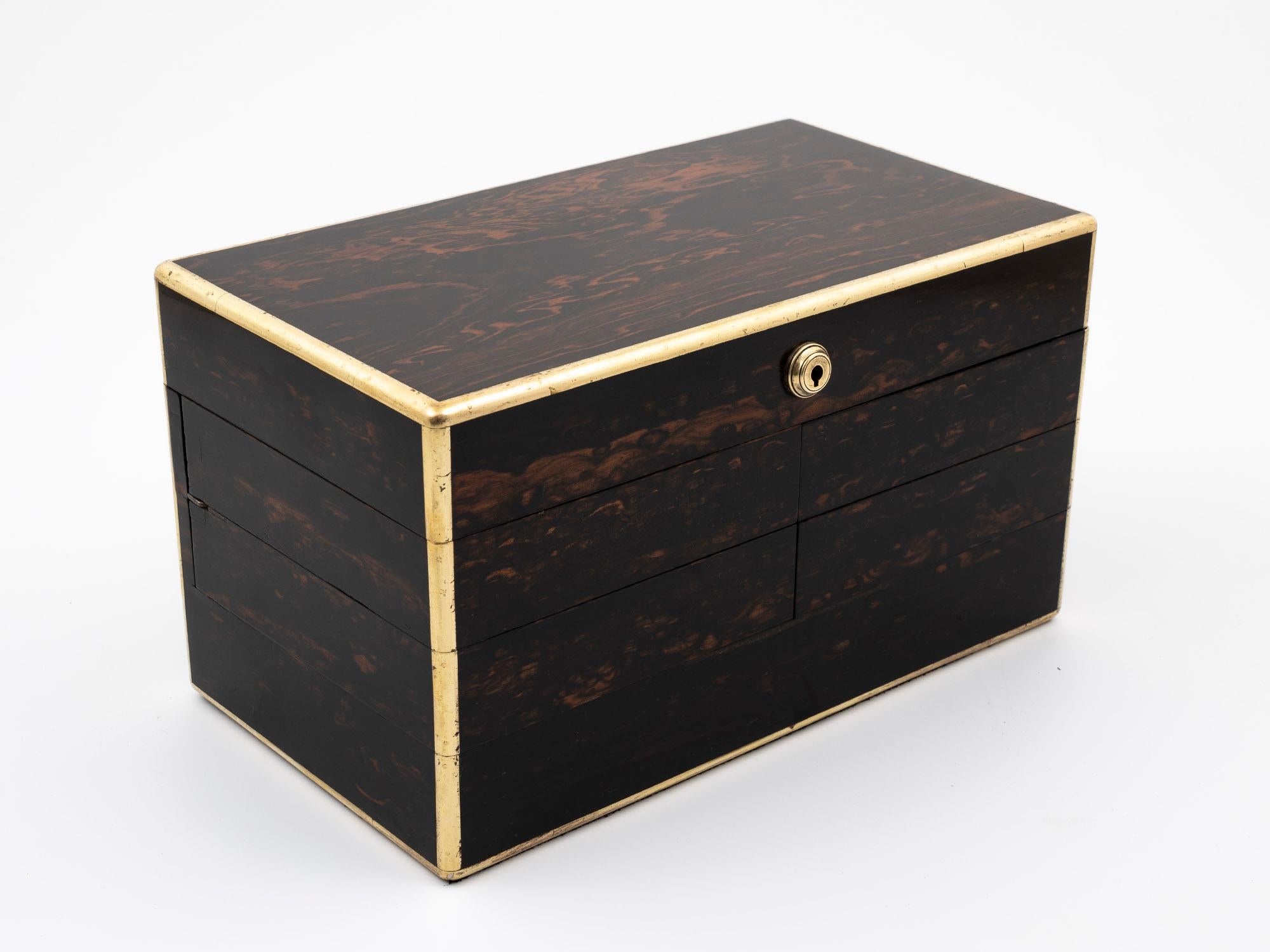 Wood 19th Century Antique Cantilever Jewellery Box