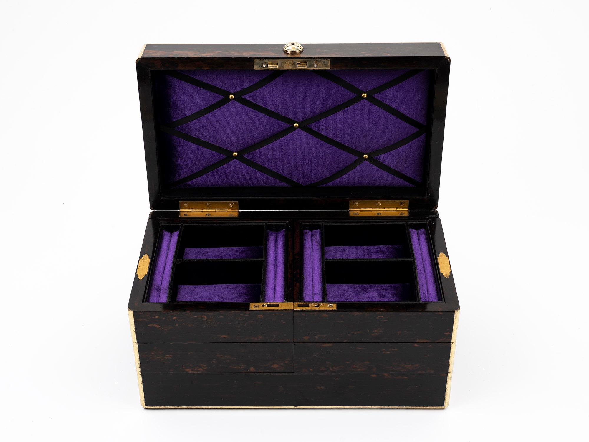 19th Century Antique Cantilever Jewellery Box 2