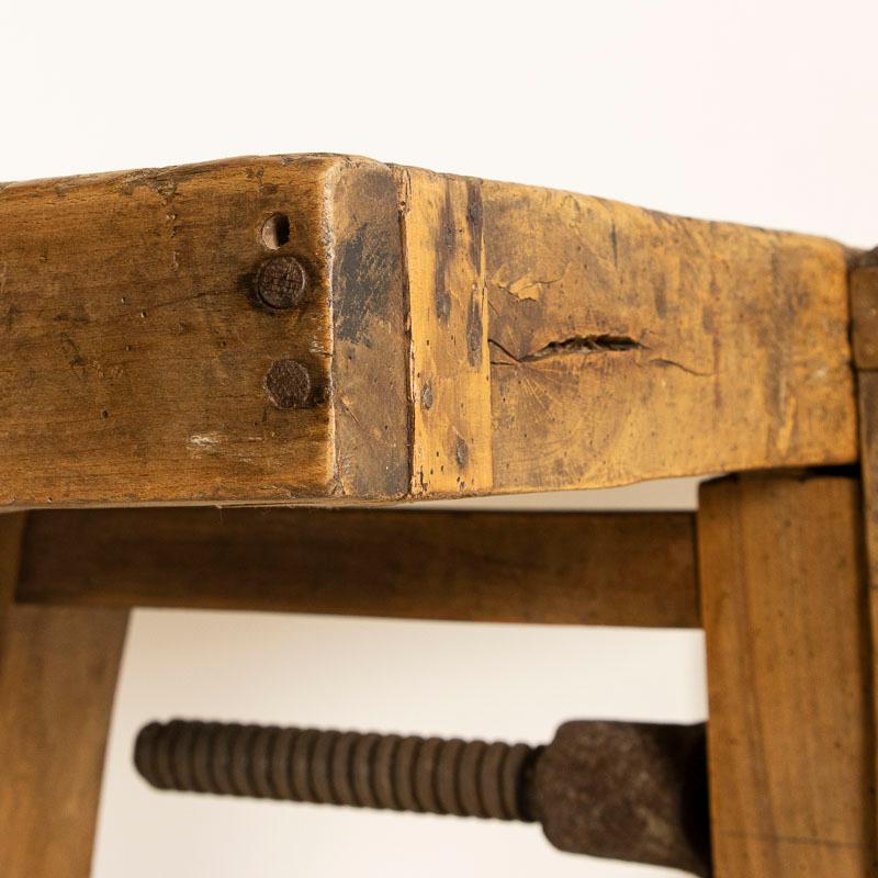 19th Century Antique Carpenter's Workbench Rustic Console Table from France 4