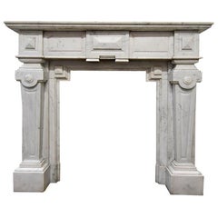 19. Jahrhundert Antike Carrara Marmor Kamin Mantel