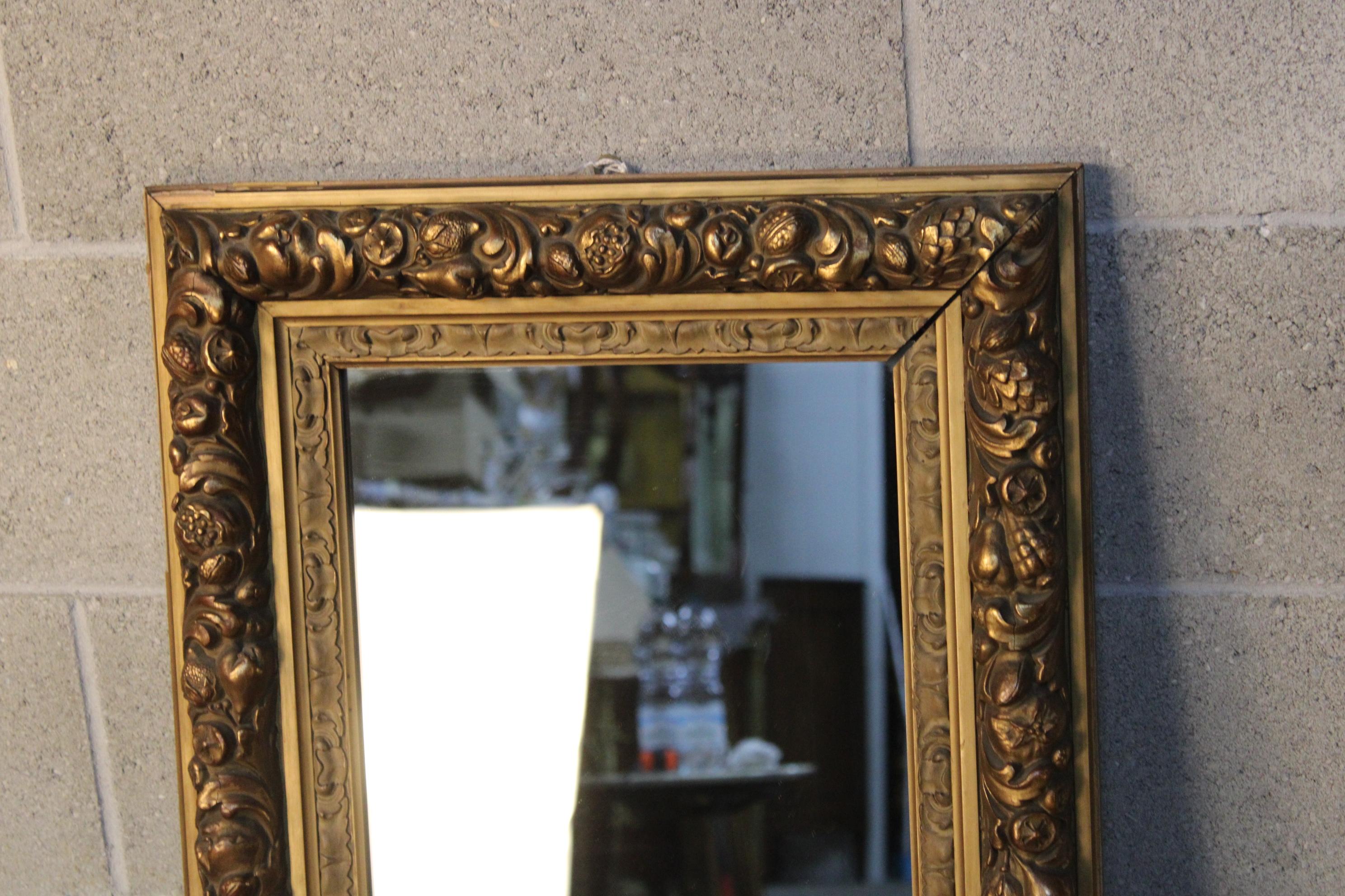 19th Century Antique Carved Wall Mirror about 1880 Italy In Good Condition In Torino, IT