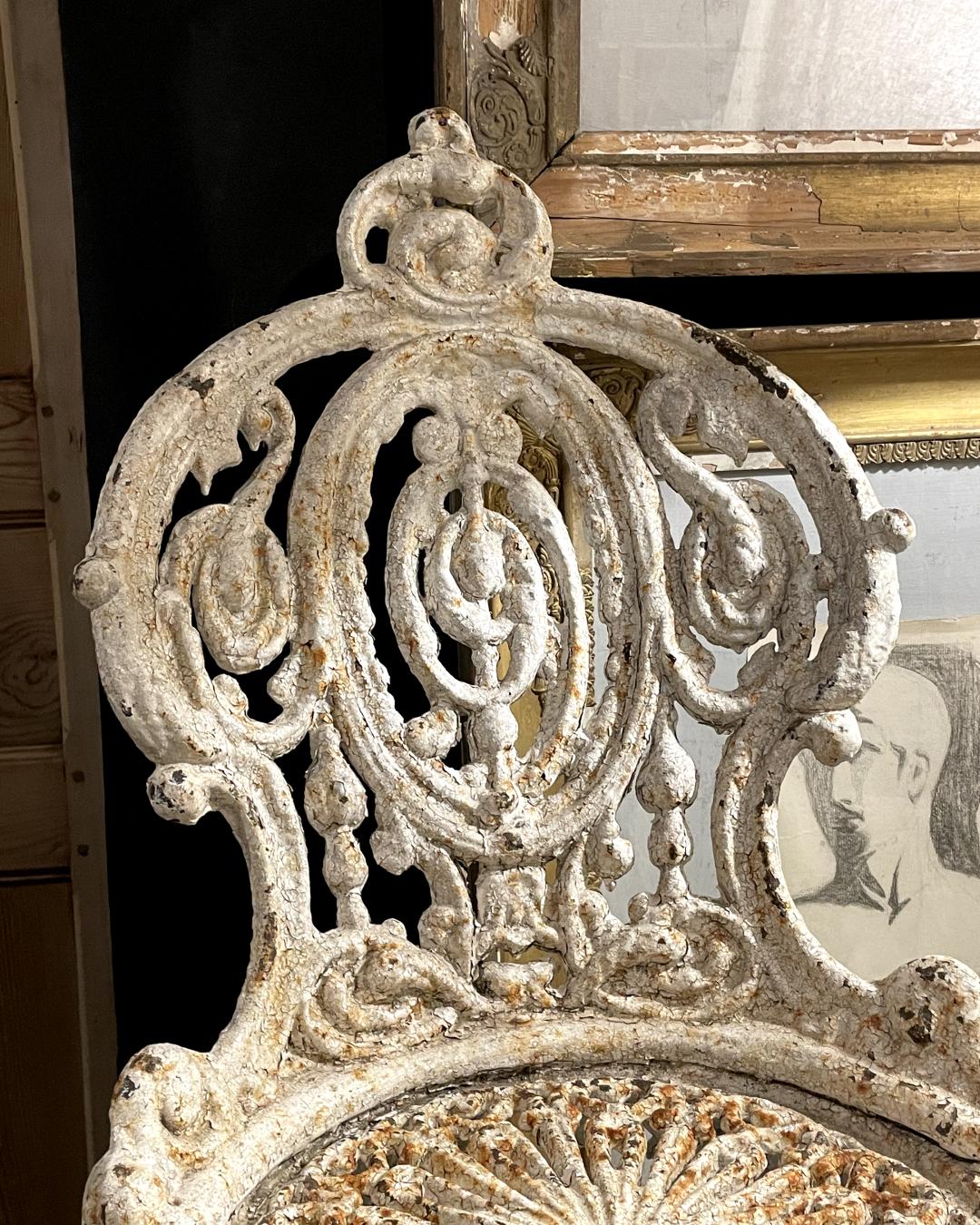 19th Century Antique Cast Iron Garden Chair For Sale 2