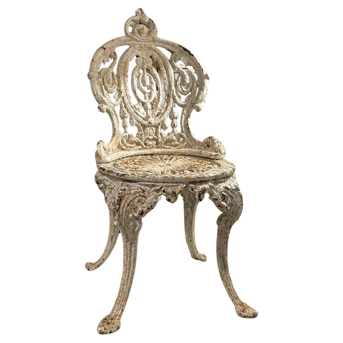 19th Century Antique Cast Iron Garden Chair For Sale