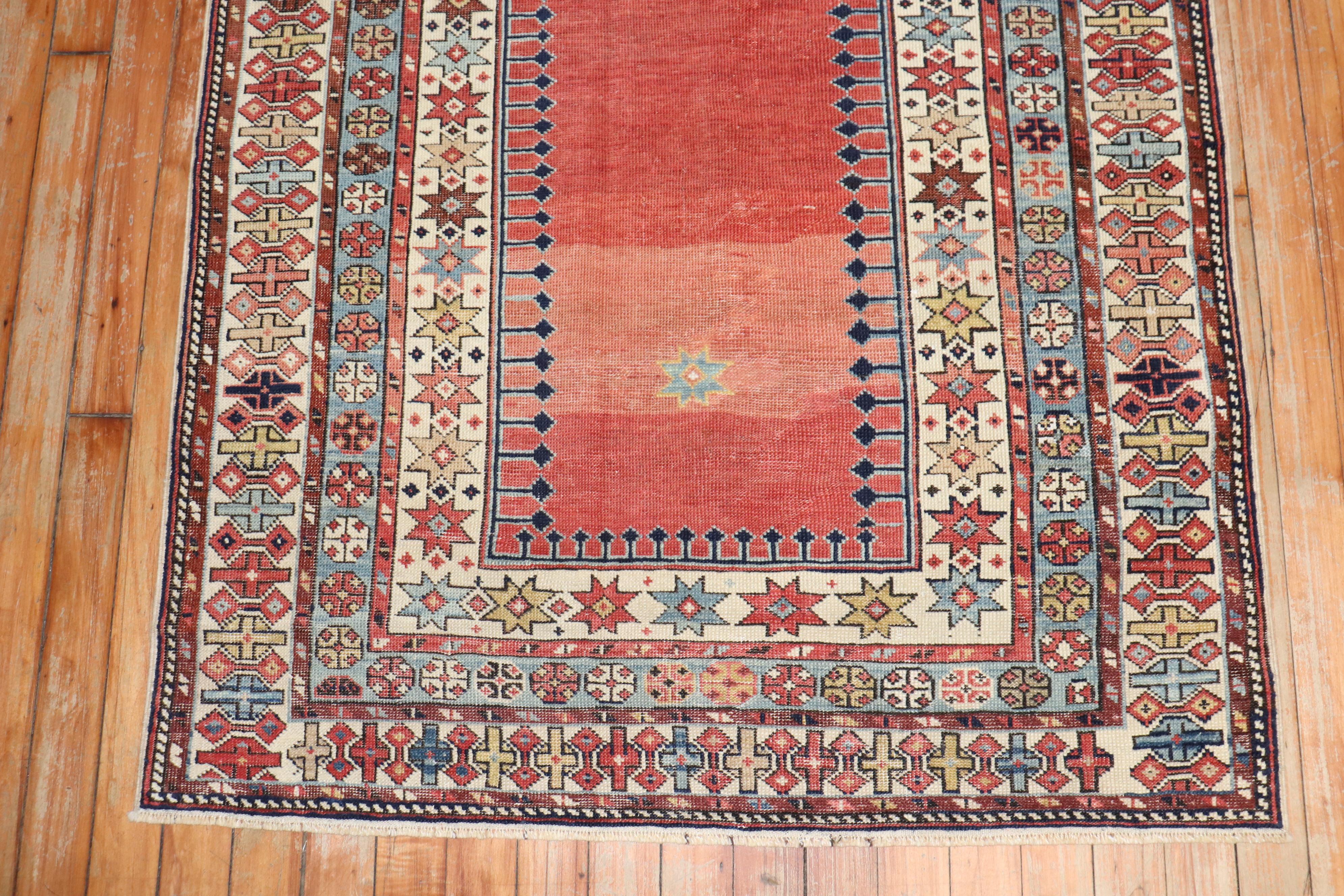 Hand-Woven 19th Century Antique Caucasian Shirvan Rug For Sale