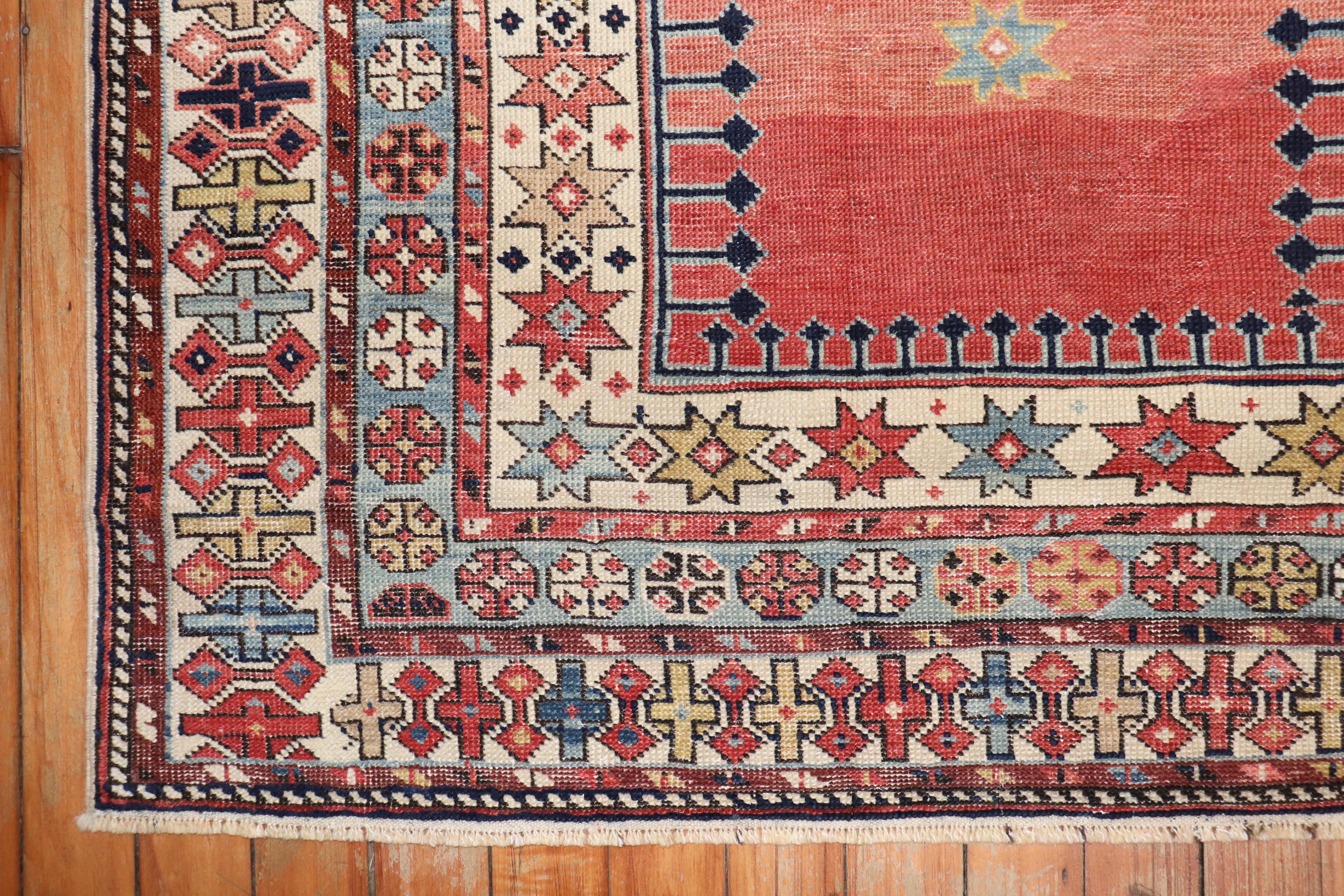 19th Century Antique Caucasian Shirvan Rug In Fair Condition For Sale In New York, NY