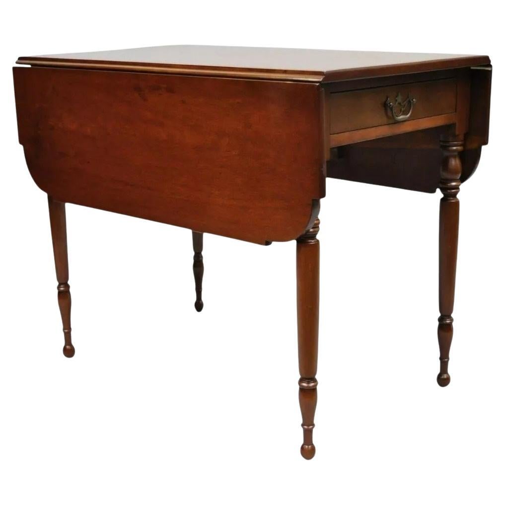 19th Century Antique Cherry Wood American Colonial Drop Leaf Pembroke Table