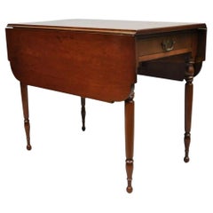 19th Century Antique Cherry Wood American Colonial Drop Leaf Pembroke Table