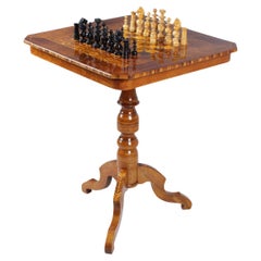 19th Century Antique Chess Table, Walnut, Italy circa 1850, Without Chess Pieces