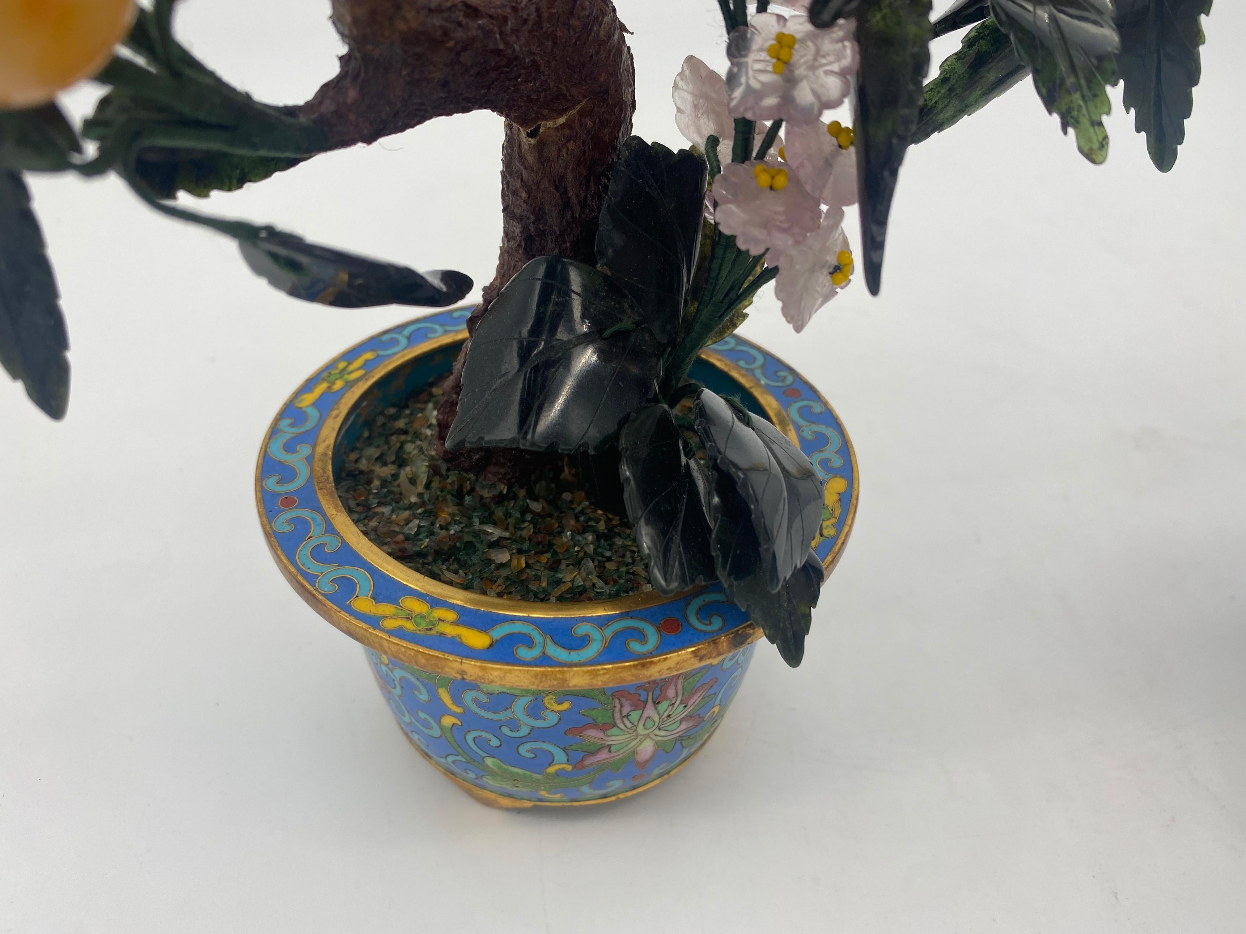 Antique Chinese Bonsai Tree in Gilt Cloisonné Pot 4
