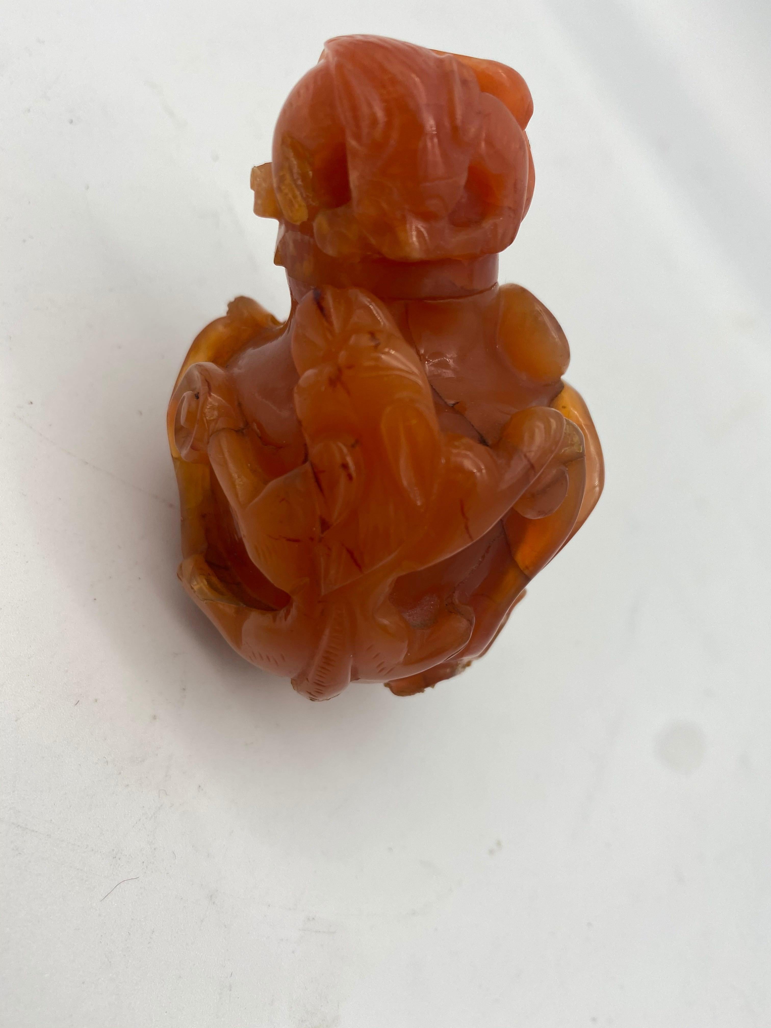 19th Century Antique Chinese Agate Bottle For Sale 5