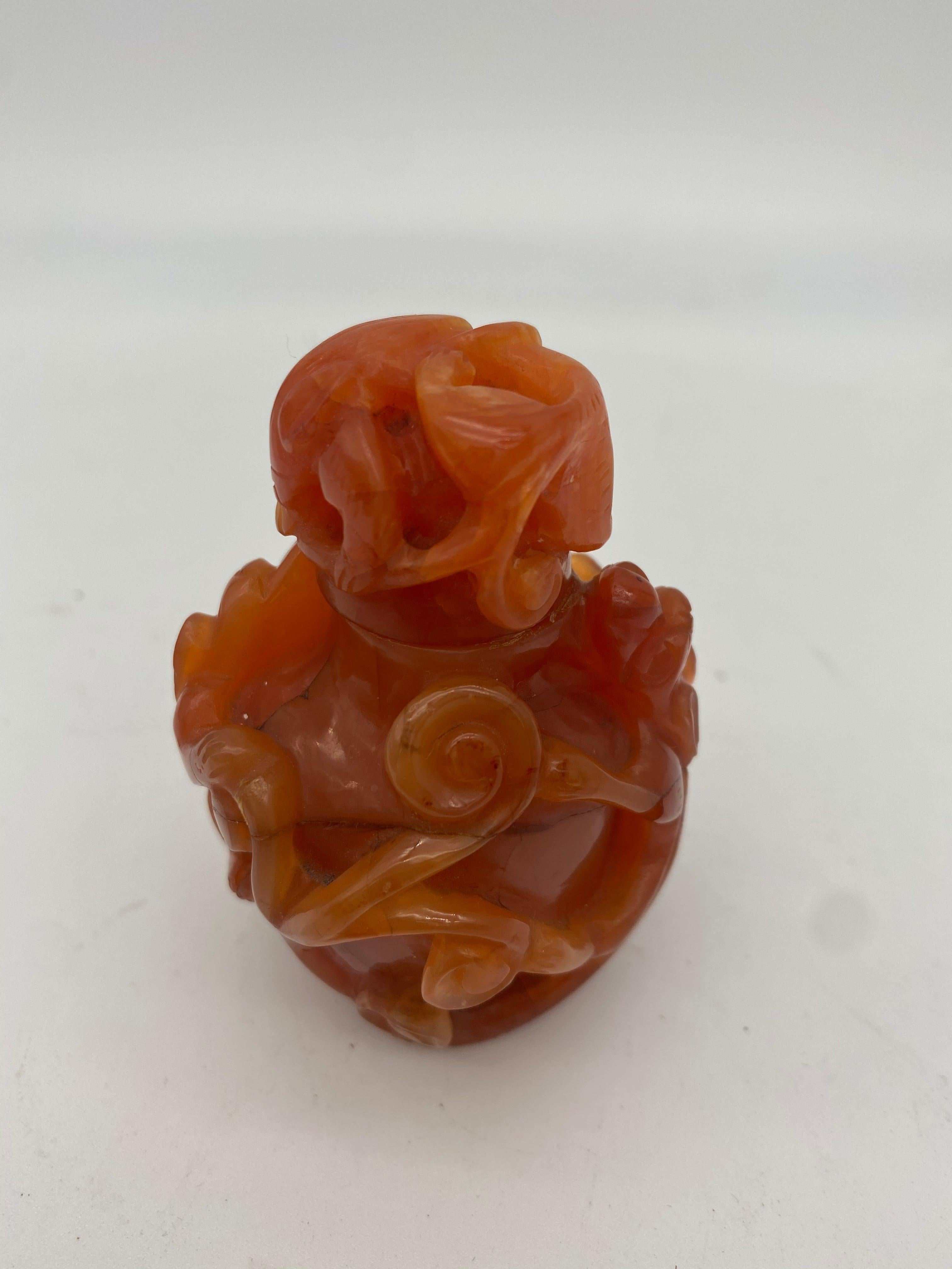 19th Century Antique Chinese Agate Bottle For Sale 6