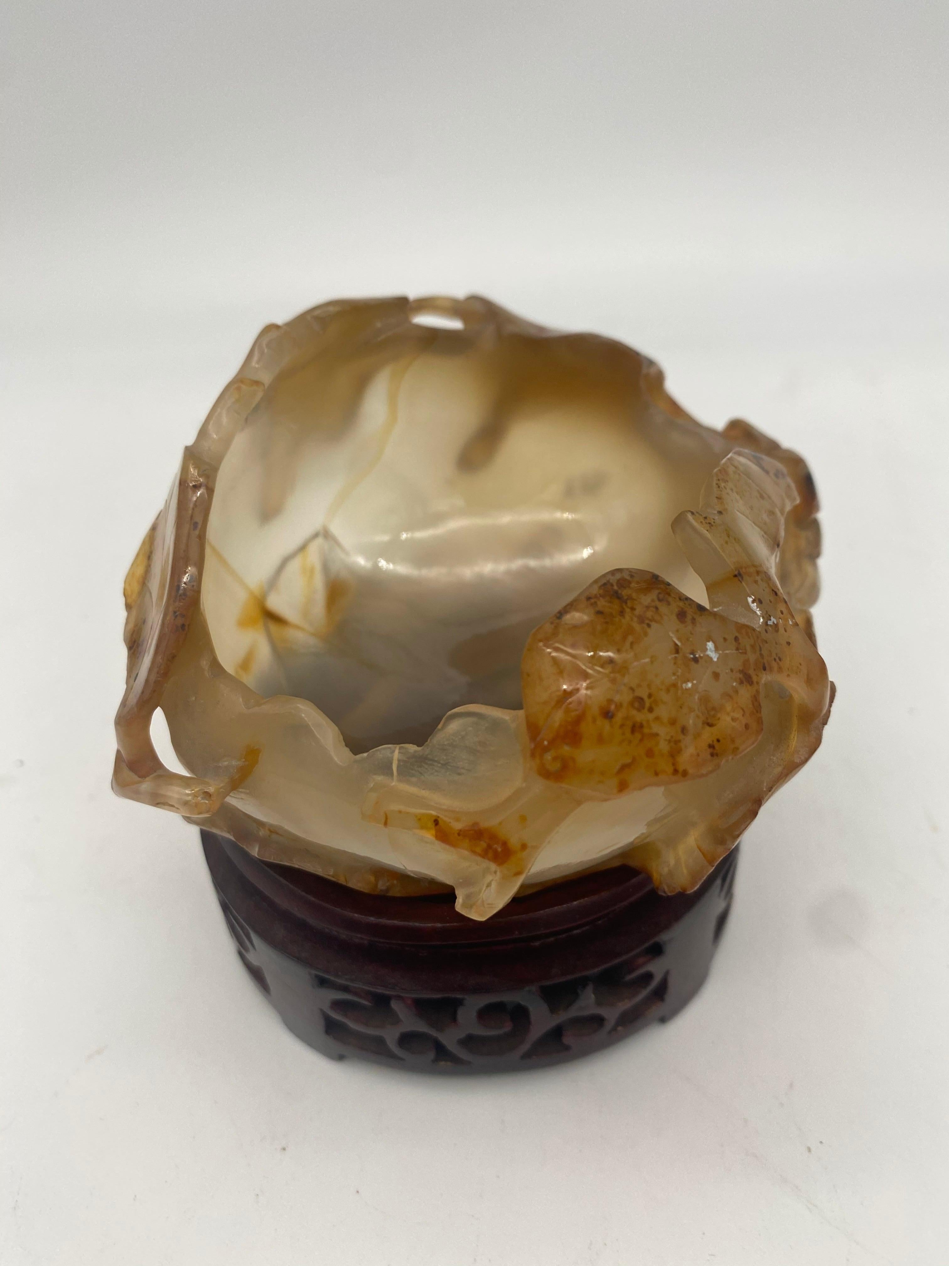 19th Century Antique Chinese Agate Brush Washer For Sale 12
