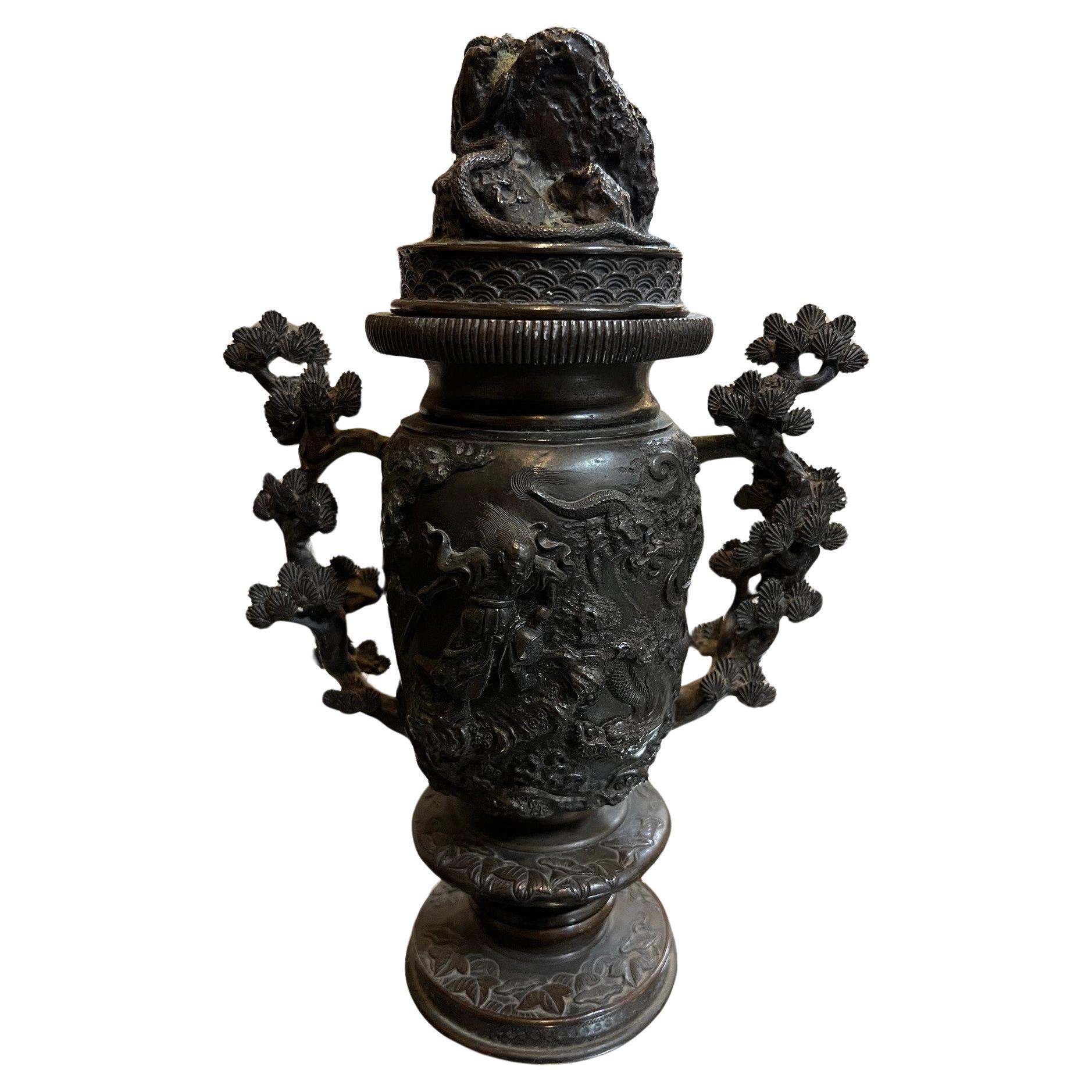 Encensoir chinois ancien du 19ème siècle, brûleur d'encens  