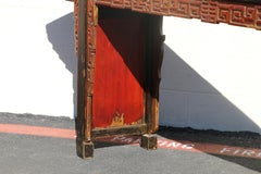 19th Century Antique Chinese Carved Altar Console Table With Everted Ends