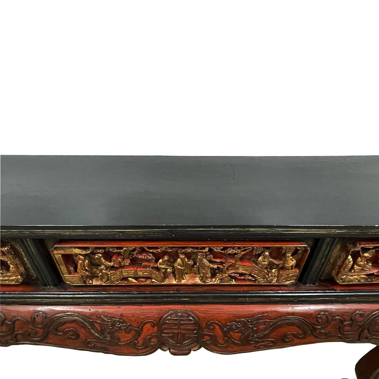 Circa 1900 Antique Chinese Carved Altar Table / Entry Console For Sale 3