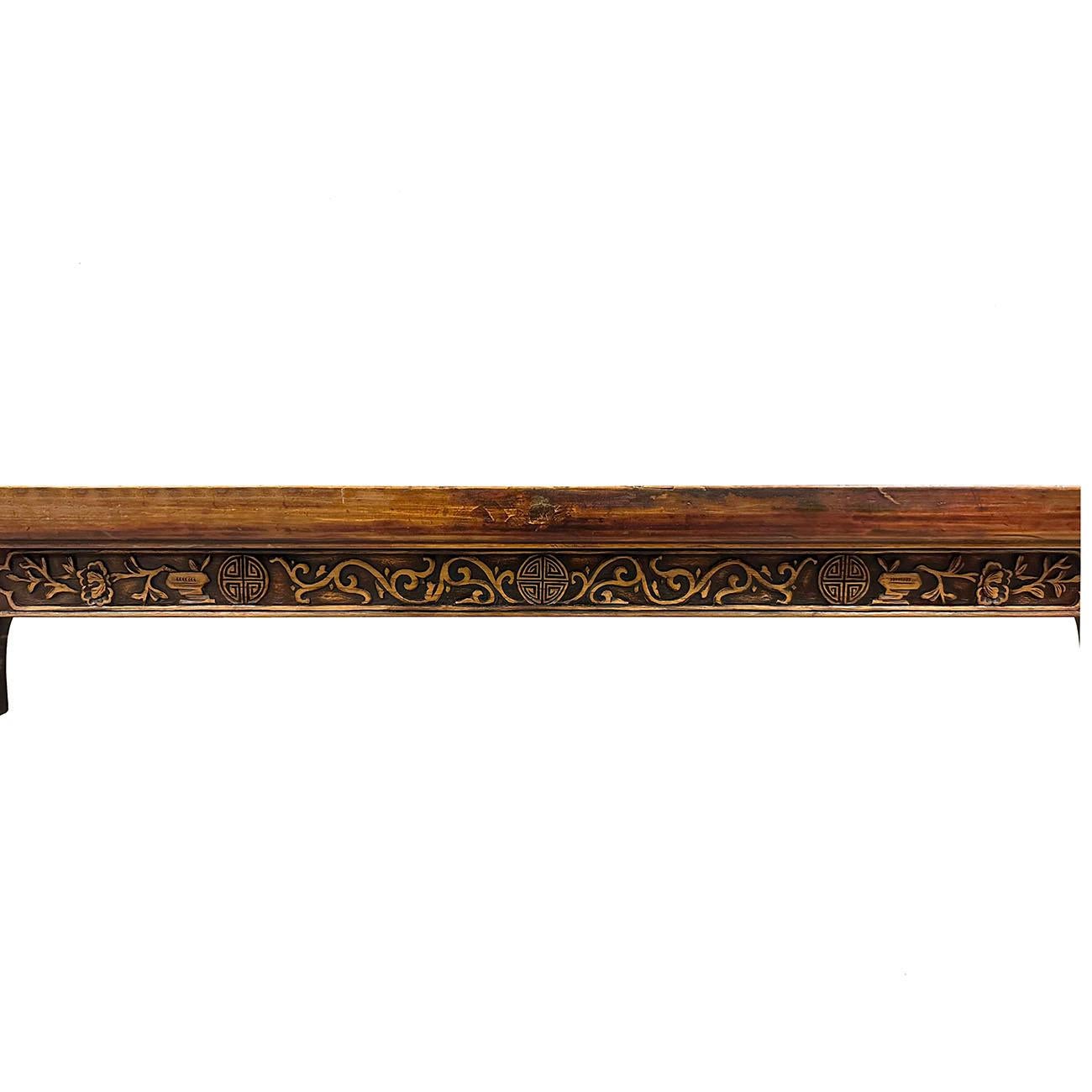  19th Century Antique Chinese Carved Altar Table/Sofa Table/Console More Views In Good Condition For Sale In Pomona, CA